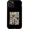 Cat Gaming Controller Lover Custodia per iPhone 11 Pro Gamer Cat Lover Premi Start Pet Cat