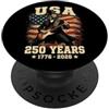4th of July U.S.A. Patriotic Grunge Gear USA 250th Patriotic Abraham Lincoln Suonare la Chitarra Rock PopSockets PopGrip Adesivo