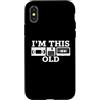 Funny 80s Saying & Funny 80s Designs Custodia per iPhone X/XS I' m This Old - Funny Saying Cassette Novità Umorismo Retro anni '80