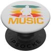 Retro Music Design Retro DJ Giradischi Silhouette Music Festival PopSockets PopGrip Adesivo