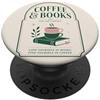 Coffee and Bookis Themed Apparels Women Caffè Libri Lettura Libro Amante Bibliofilo Reader PopSockets PopGrip Adesivo