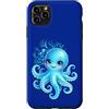 Ocean Aesthetic Decor Custodia per iPhone 11 Pro Max Carino Polpo Cartoon Teal Blu Mare Subacqueo Bella