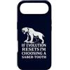 Funny Paleontology Big Cat Prehistoric C Custodia per iPhone Air Dente a sciabola Tiger Evolution Reset Vintage Umorismo amante degli animali