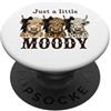 Moody Cowgirl Club Divertente design con stampa leopardata e mucca delle Highland Just Little Moody PopSockets PopGrip Adesivo