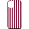 Burgundy Pink Y2K Stripe Aesthetic Custodia per iPhone 12/12 Pro Design estetico retrò con motivo a righe rosa bordeaux Y2K