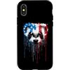 Paint Dripping Patriotic 4th of July US Custodia per iPhone X/XS Furetto Bandiera Americana USA Drip Graffiti Amante Patriottismo