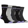 Farah - Confezione da 5 calzini essenziali da uomo in bambù dai colori vivaci, Navy, taglia unica