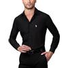 U.S. Polo Assn. Camicia da uomo slim fit a maniche lunghe con bottoni - Camicia a maniche lunghe senza pieghe da uomo formale, Cavallo nero-argento, XL
