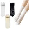 VLYX 3 Pack Calzini a 5 Punte per Donna, Stile Japonico, Cotone con Pizzo, Lunghezza Polpaccio