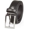 Lindenmann cintura uomo cintura in pelle bovina, 35 mm di larghezza e 3.8 mm di spessore, accorciabile, cintura, cintura in pelle, cintura classica, con trapunto doppio, XXL, nero, Größe/Size:115