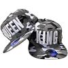 JameStyle26 - Set di cappelli da baseball snapback con scritte ricamate "King" e "Queen", capelli cult dagli Stati Uniti King & Queen - Set camou grigio Taglia unica