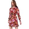 Gaudí Gaudi Vestito Corto Rhubarb Flower Print 421BD15011 Multicolore