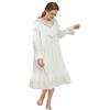 QIKEGooods Camicia da notte in 100% cotone vittoriano camicia da notte da donna a maniche lunghe pigiama camicia da notte, 80059-bianco, S