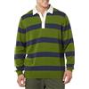 Amazon Essentials Maglione da Rugby Uomo, Verde Oliva Righe, XS