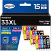Jagute 15-Pack 33XL Cartucce d'inchiostro per Epson 33 XL per Expression Premium XP-530 XP-540 XP-630 XP-635 XP-7100 XP-645 XP-640 XP-830 XP-900 XP-645