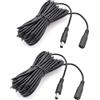 JZK Nero 2X 5M Cavo prolunga alimentazione DC, cavo adattatore alimentazione femmina a maschio 5,5x 2,1mm, DC 12V per telecamera sicurezza, monitor, DVR/NVR,striscia luminosa a LED, cavo prolunga CCTV