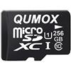 QUMOX Scheda di memoria Micro SD da 256 GB Classe 10 UHS-I 256 GB scheda di memoria