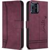 Bravoday Cover per Oppo Find X3 PRO 5G / Oppo Find X3, Flip Custodia in Pelle PU con Slot per Schede, Portafoglio Custodia per Oppo Find X3 PRO 5G / Oppo Find X3, Vino Rosso