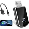 Monemey Adattatore CarPlay Wireless, USB C/A Plug and Play, 2025 Upgrade CarPlay Dongle Converte Cablato a Wireless per iPhone, per Apple iPhone iOS 10+ e Auto con CarPlay