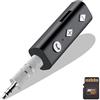 soleilx Ricevitore Bluetooth Aux 5.0 Portatile - Jack per Musica in Auto, TV, Stereo Cuffie cablate Presa Adattatore Cuffie da 3,5mm Ricevitore Bluetooth Auto Slot Memoria SD TF Esterna Max 64Gb - Fino a 10 M