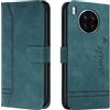 Bravoday Cover per Honor 50 Lite/Honor X20, Flip Custodia in Pelle PU Portafoglio Custodia per Honor 50 Lite/Honor X20, con Slot per Schede, Verde