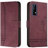 Bravoday Cover per Realme 7 4G / Realme Narzo 20Pro, Flip Custodia in Pelle PU Portafoglio Custodia per Realme 7 4G / Realme Narzo 20Pro, con Slot per Schede, Vino Rosso