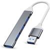 Wowssyo Hub USB 3.0 Splitter Porta USB 4 in 1 con 1 porta USB 3.0 e 3 porte 2.0 Compatibile con computer portatili MacBook Pro Windows e altri dispositivi con porte USB-Grigio
