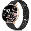 Blueshaweu Braccialetto compatibile con HASAKEI/NAIXUES S53 1,39 pollici Smart Watch per donne e ragazze, cinturino sportivo in silicone morbido sottile in pizzo traspirante (nero)