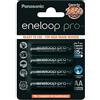 Eneloop Panasonic BK-3HCDE/4BE Eneloop Pro Batteria Ricaricabile, 2500mAh, AA/Mignon/LR6, Confezione da 4 Pezzi, Argento