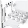 SIXFU Cuscinetti di gommini in 4 misure compatibili con AirPods Pro e AirPods Pro 2, con scatola portatile e kit di pulizia, foro per la riduzione del rumore(XS/S/M/L）