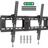 ELIVED Supporto da parete inclinabile per TV per la maggior parte dei televisori LCD LED OLED piatti e curvi da 37-82 con max. VESA 600 x 400 mm fino a 60 kg, robusta staffa inclinabile per TV