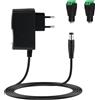 SEASJHBAY Alimentatore di rete da 12 V, 2 A, adattatore CA 12 V, trasformatore universale, cavo da 2 metri da 24 W, con 2 spine DC, alimentatore di rete da 12 V 5,5 x 2,1 mm, alimentatore di rete da 12 Volt per