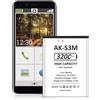 HUAENG AK-S3 m (V1.0) batteria di ricambio, 3200 mA (2024 nuovo aggiornamento), batteria di ricambio ad alta capacità per Smart 3 Mini, Emporia Smart 4 Smartphone, Emporia Supereasy SE, Emporia Supereasy