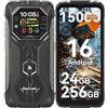Blackview ROCK 1 Android 16 Rugged Smartphone 15000mAh,Telefono Indistruttibile per Esploratori e Outdoor, Doppio Schermo,24GB+256GB,Fotocamera Notturna 20MP, Gemini AI/NFC/3 Anni di Garanzia