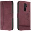 Bravoday Cover per Oppo A5 2020 / Oppo A9 2020 / Oppo A11 / Oppo A11X, Flip Custodia in Pelle PU Portafoglio Custodia per Oppo A5 2020 / Oppo A9 2020, con Slot per Schede, Vino Rosso