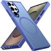 Knrlqim Custodia Magnetica per Samsung Galaxy S25 Ultra, Compatibile con MagSafe, PC Silicone Cover Traslucido Opaco, Case Protezione Fotocamera & Pulsanti Metallo, Antiurto Antiscivolo Slim, Blu