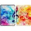 LODMLOER Custodia per Kindle Paperwhite 12a generazione 2024, custodia protettiva in pelle PU di alta qualità con funzione di accensione/spegnimento automatico,Acquerello/Note Musicali