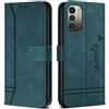 Bravoday Cover per Nokia G21, Flip Custodia in Pelle PU Portafoglio Custodia per Nokia G21, con Slot per Schede, Verde