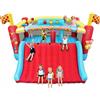 AKEYDIY Castello gonfiabile gonfiabile con scivolo d'acqua per bambini, 3,65 x 3 m, parco acquatico con 2 scivoli, casa gonfiabile, parete da arrampicata e 2 cannoni d'acqua per esterni (auto da corsa)