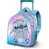 Disney Lilo e Stitch Mischievous-Zainetto 3D con Ruote Piccolo, Blu, 26 x 34 cm, Capacità 7 L