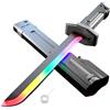 Generico Spada Sparkblade con scintille, puntello illuminato a LED con effetto nebbia, giocattoli cosplay luminosi, ricaricabile, selci incluse(Gray)