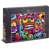 Ulmer Puzzleschmiede - Puzzle 1000 pezzi Volti di birra libera - Creature deserto in vivace design pop art - motivo fumetto selvaggio con puzzle di qualità Made in Germany