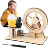 Generisch Generatore manuale - Generatore di corrente a manovella a mano, set scientifico, set di esperimenti scientifici | Wooden Manual DIY Lantern Educational Building Toy Set | Per bambini