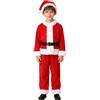 Generico Costume Babbo Natale Vestito Babbo Natale per Ragazzi 4Pcs Christmas Santa Set for Unisex Kids