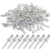 BESTYCHAO 100 pezzi rivetti ciechi in alluminio 4.8 mm x 12.7 mm, rivetti pop rivetti aperti, confezione da 100 - Argento