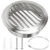 ENUTROF Griglia Aerazione Tonda 180mm di Ventilazione Rotonda 304 Acciaio | Inox con Rete Anti-insetto e Fibbia per Uso Interno ed Esterno(180mm)