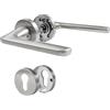 BEILEIOU Maniglie per porte interne Set di maniglie per porte in acciaio inox Moderne, maniglia per porta d'ingresso e porte interne Cilindro profilato PZ Argento, ideale per la tua casa o ufficio (1