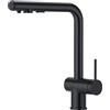 Faustina Rubinetto da cucina a 3 vie con doccetta estraibile, miscelatore monocomando, rubinetto per lavello, rubinetto da cucina per impianto di osmosi inversa e filtro dell'acqua in acciaio inox