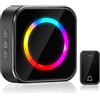 Pohicoo Campanello Senza Fili da Esterno Impermeabile, 400 m di Portata Campanello Wireless Doorbell con 63 Suonerie, Indicatori LED, 4 Volumi Selezionabili (1 ricevitore + 1 trasmettitore)