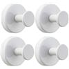 SENRISE 4 ganci a ventosa, senza foratura, in acciaio inox, per asciugamani da bagno, supporto a ventosa, per utensili da cucina (bianco)